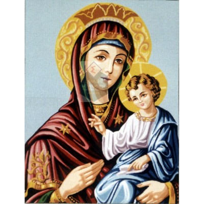 Κέντημα Πίνακας 50x60 14.773 Παναγία με Ιησού αγκαλιά