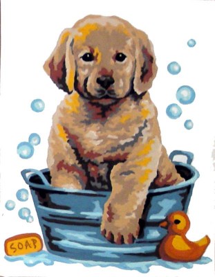 Art 43.205 σκυλάκι που κάνει μπάνιο